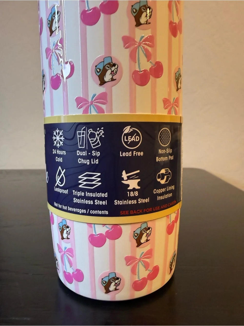 Buc-ee’s Yukon Outfitters HydroBubble cherries and bows Water Bottle NEW RELEASE